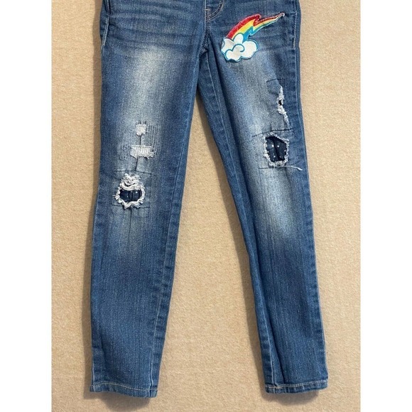 Roebuck & Co Overalls Girl's 7 Blue Denim Adjustable Straps - Picture 3 of 9